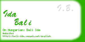 ida bali business card